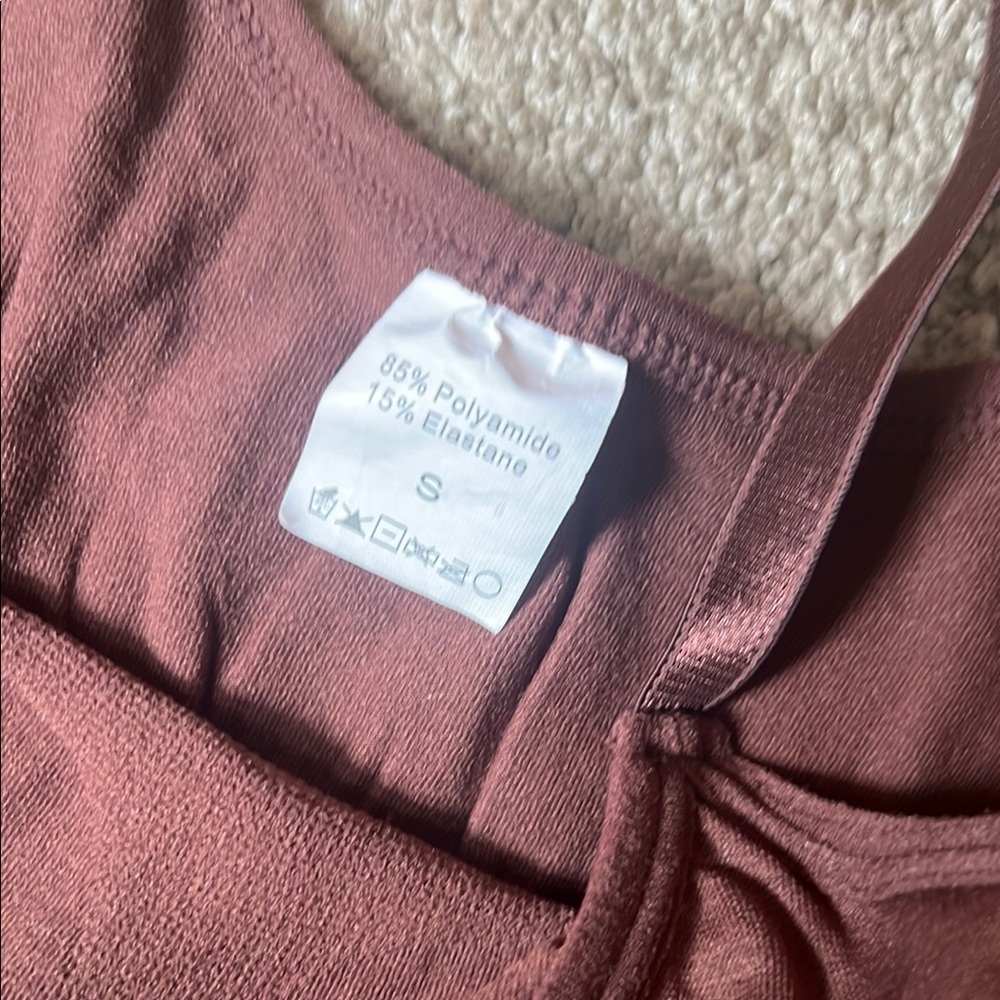 Brown Ribbed Bodysuit - Picture 4 of 8